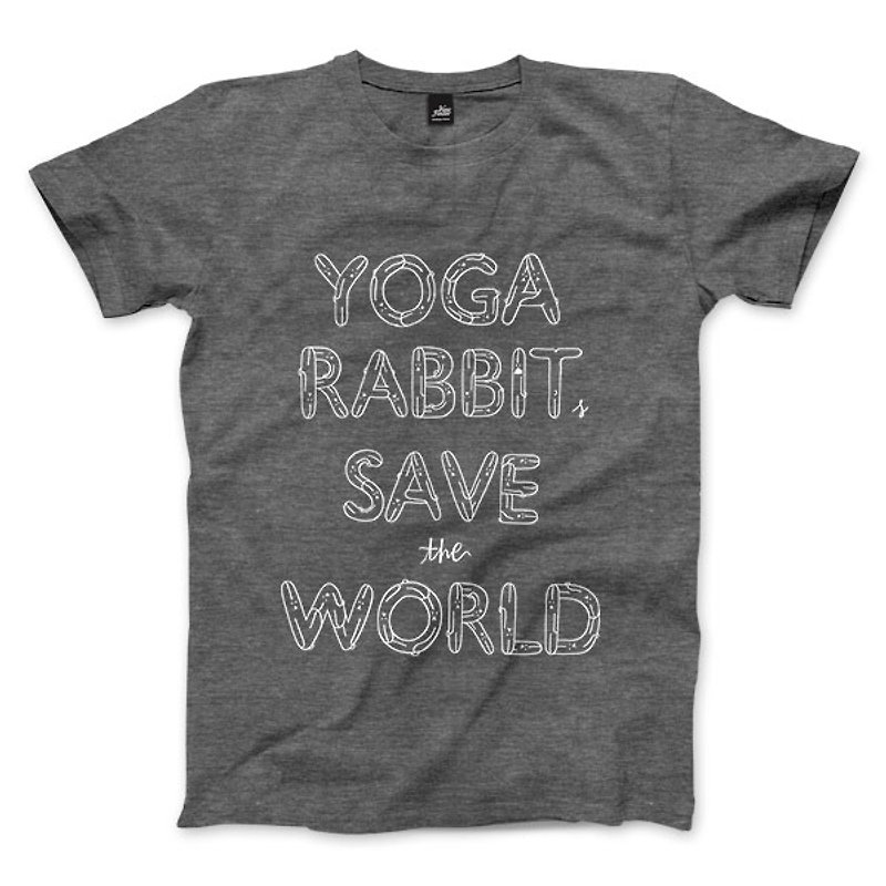 YOGA RABBITS SAVE the WORLD - heather gray - Unisex T-Shirt - Men's T-Shirts & Tops - Cotton & Hemp 
