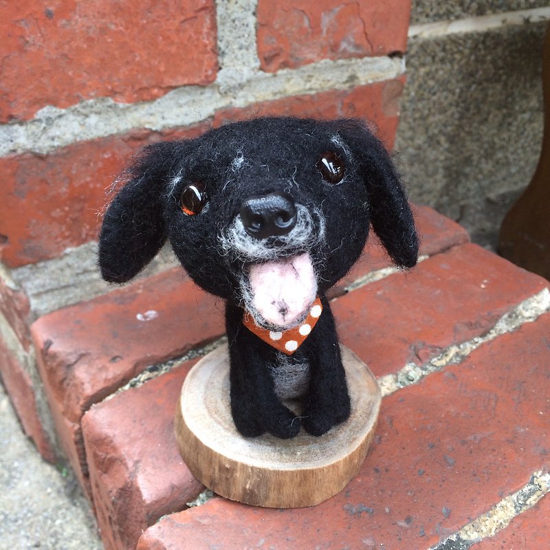 暫停客製化 農曆年後再開始收單  黑色米克斯狗狗客訂單 - 公仔模型 - 羊毛 