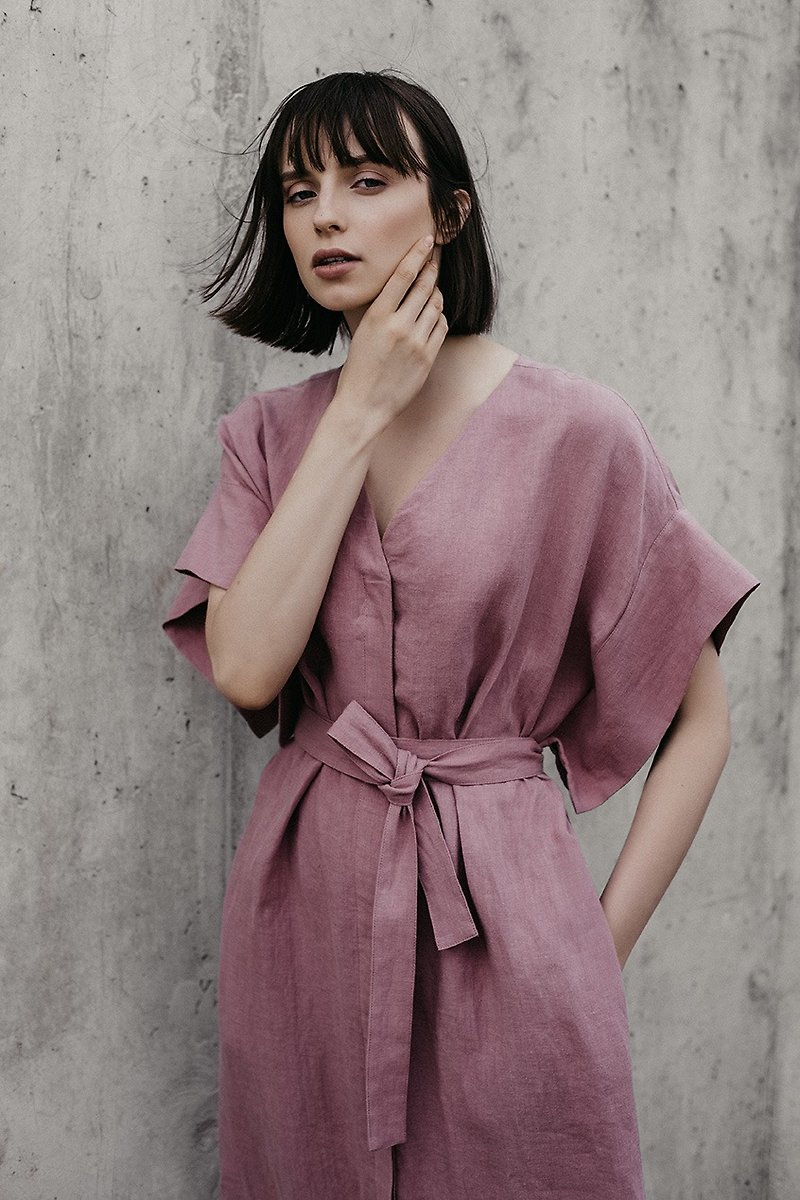 Linen Dress Motumo – 18S15 - ชุดเดรส - ลินิน 