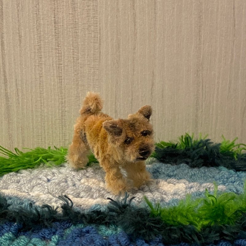 Little local dog 5cm-hairy root twist stick handmade/dirty cute stray zoo/doll pet doll - Stuffed Dolls & Figurines - Other Man-Made Fibers Orange