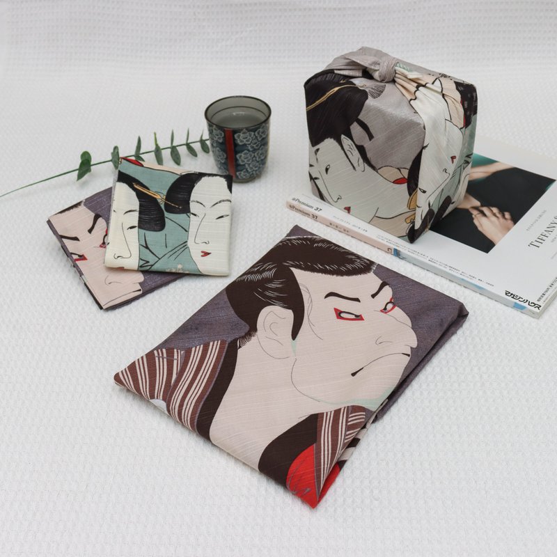 京都風呂敷包巾-隅田川 中巾-鬼次 - 手帕 - 棉．麻 