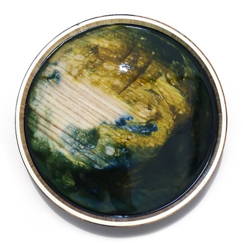 agape 【秋綠藍湖・木製トレイ扥盤】30cm