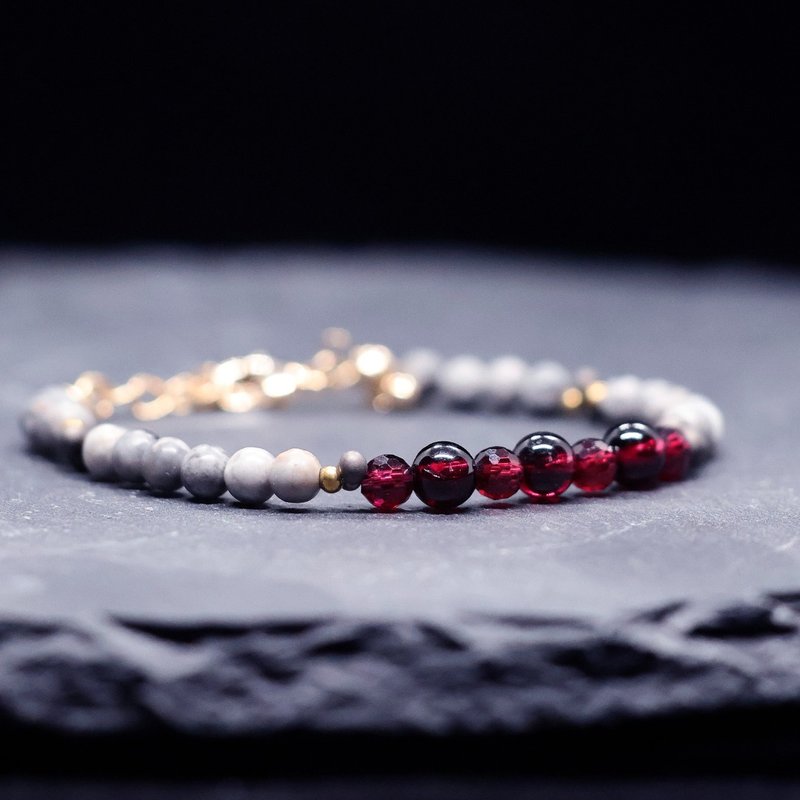 【Kneipe Berlin】Map Jasper & Garnet Bracelet - Bracelets - Crystal 