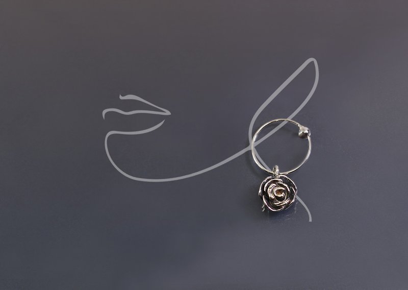 Flower Series-Little Rose 925 Silver Earrings (Single/Pair) - ต่างหู - เงินแท้ 