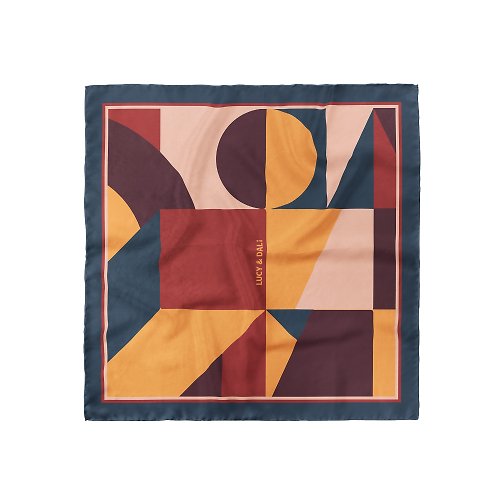 65cm silk twill scarf bandana elephant illustriation original
