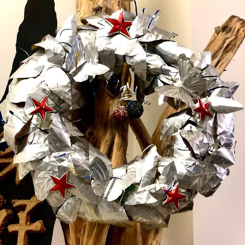 Environmental education handicrafts│Aluminum cans/metal embossed Christmas wreaths│Group of one person│Tainan travel - งานโลหะ/เครื่องประดับ - โลหะ 