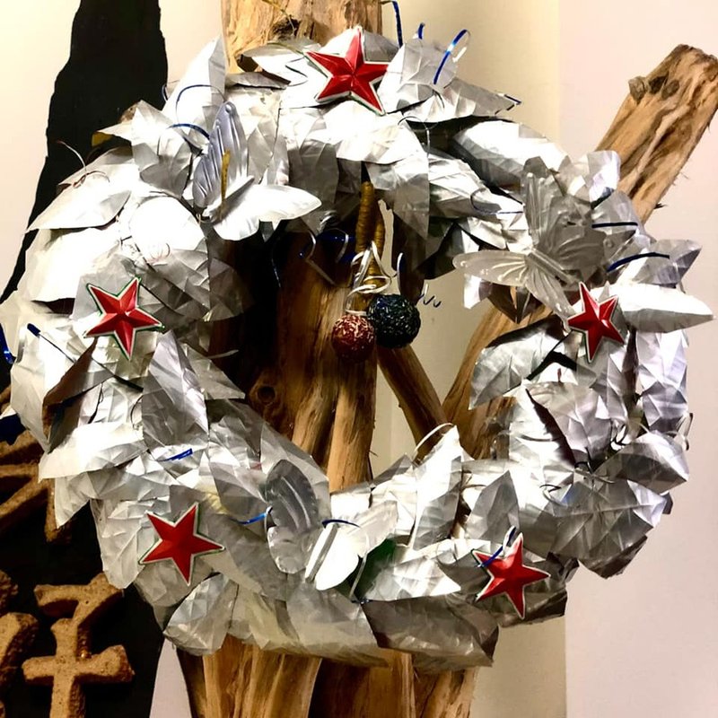 Environmental Education Handmade│Aluminum Can/Metal Embossed Christmas Wreath│Cultural Coin│Tainan Tourism - งานโลหะ/เครื่องประดับ - โลหะ 