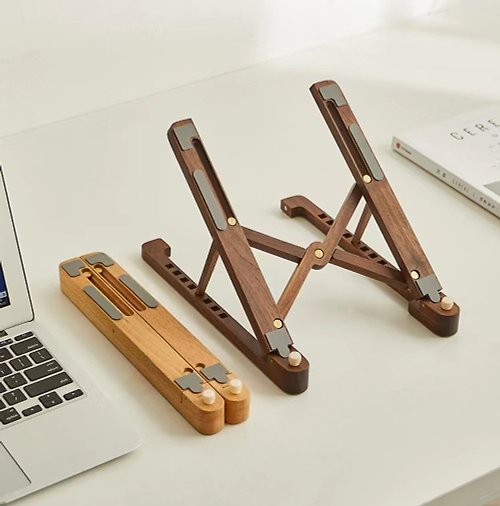 木造工作室 筆記本電腦架 iPad架 可散熱 可調節 可折疊