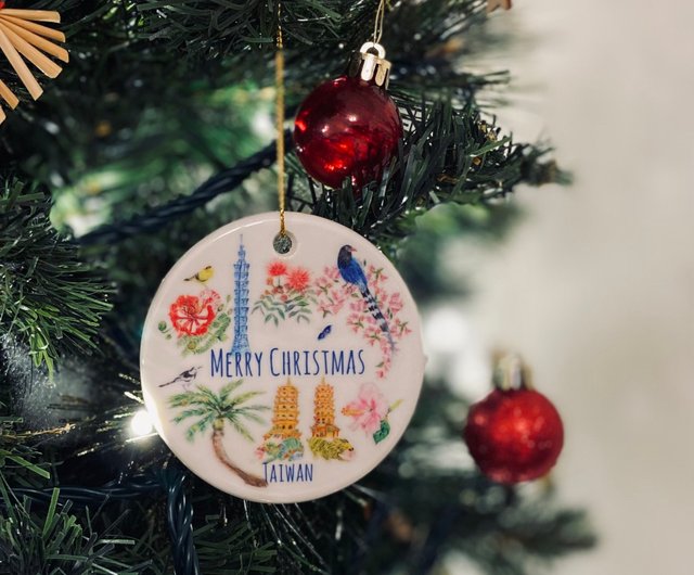 丸型 陶器のクリスマスオーナメント - ショップ Design Stories