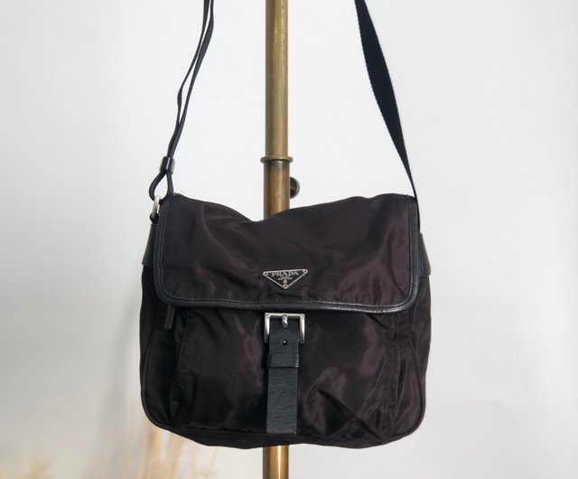 日本直送 名牌中古包 】PRADA プラダ ショルダーバッグ ダーク