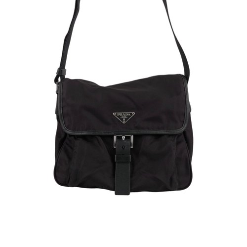 PRADA ダークブラウン ナイロン ショルダーバッグ 日本直送 名牌中古包 】PRADA プラダ ショルダーバッグ ダーク