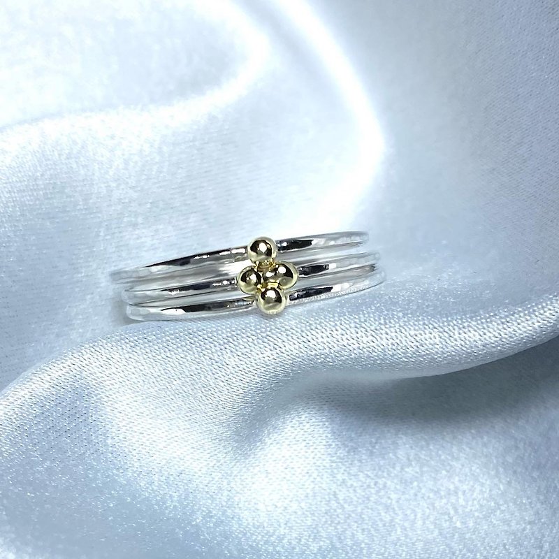MIH Metalworking Jewelry | beautiful ongoing three-piece sterling silver ring - แหวนทั่วไป - เงินแท้ สีเงิน