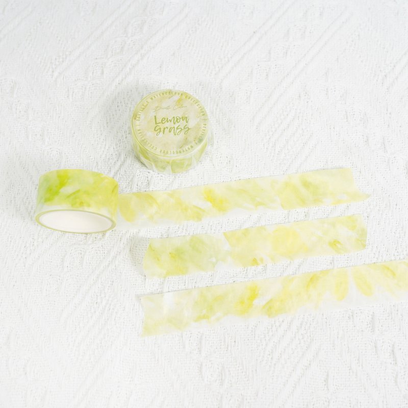 【Lemon Grass 青檸檬草】水彩祝福 和紙膠帶 手帳裝飾 拼貼 - 紙膠帶/和紙/PET - 紙 綠色