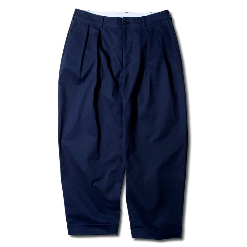 GRUNGE DOUBLE PLEAT TROUSER - Wide pants - Navy (BEST BUY) - Men's Pants - Cotton & Hemp Blue