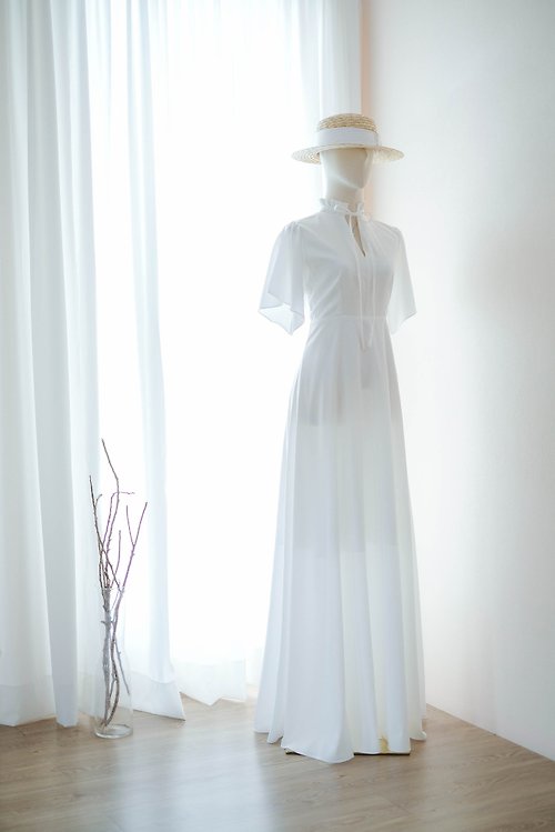 KEERATIKA Off white party dress Maxi white bridesmaid long dress White bridal dress