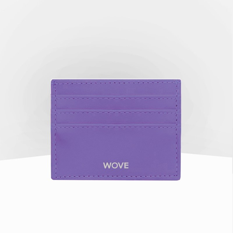 WOVE - Card Holder สีม่วง Grape กระเป๋าใส่บัตร มีช่องกลาง ใส่แบงค์พันพับได้ - อื่นๆ - หนังเทียม สีม่วง