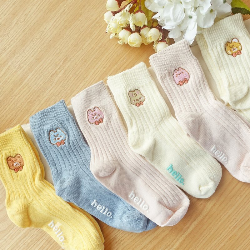 │Socks│Embroidered Socks│Tilaluo Family Embroidered Socks - Socks - Cotton & Hemp Multicolor