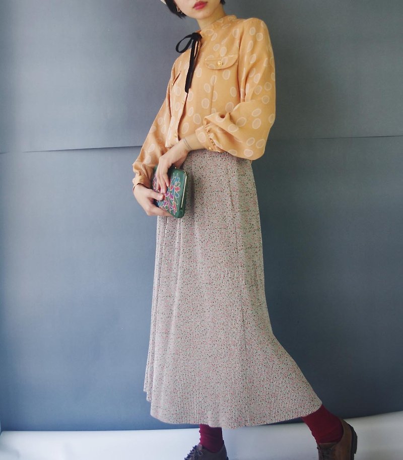 Treasure hunt vintage - fine chiffon floral dress - Skirts - Polyester Gray