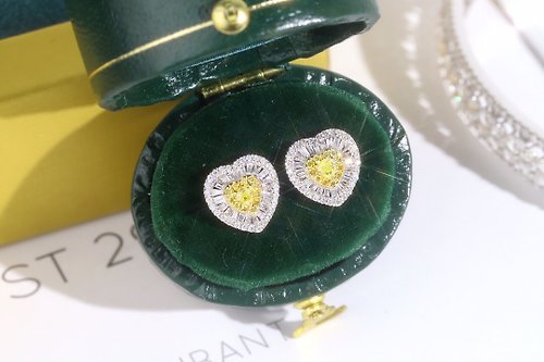 Joiel Fine Jewelry Designs 18K金黃鑽鑽石耳環-心形設計