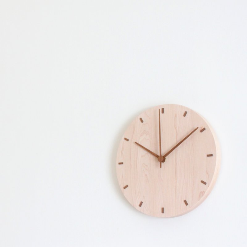 CLOCK_26 Classic Solid Wood Silent Wall Clock Taiwan Limited Handmade Hard Maple - นาฬิกา - ไม้ สีนำ้ตาล