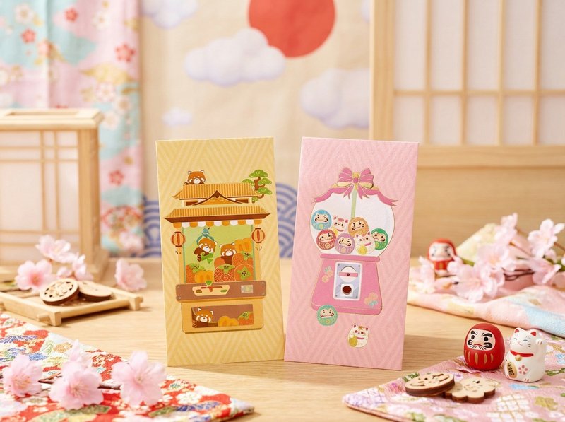 Japanese-Inspired Joy | Original Red Envelopes | Lai See Gallery - Chinese New Year - Paper Multicolor