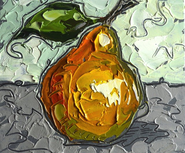 梨 絵画 絵画 食べ物 フルーツ ショップ Svetkariart ウォールデコ 壁紙 Pinkoi