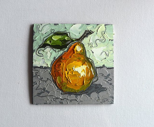 梨 絵画 絵画 食べ物 フルーツ ショップ Svetkariart ウォールデコ 壁紙 Pinkoi