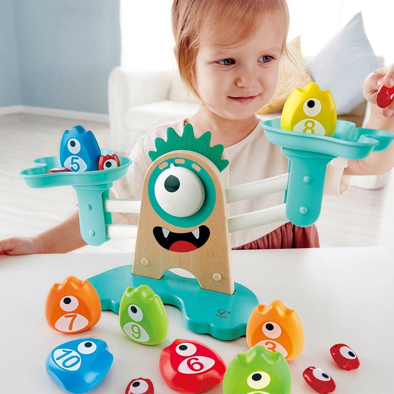 German Hape Math Libra Little Monster - Kids' Toys - Wood Multicolor