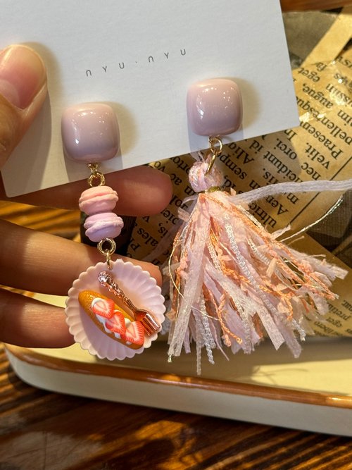 慢慢 工作室 甜點系馬卡龍耳環