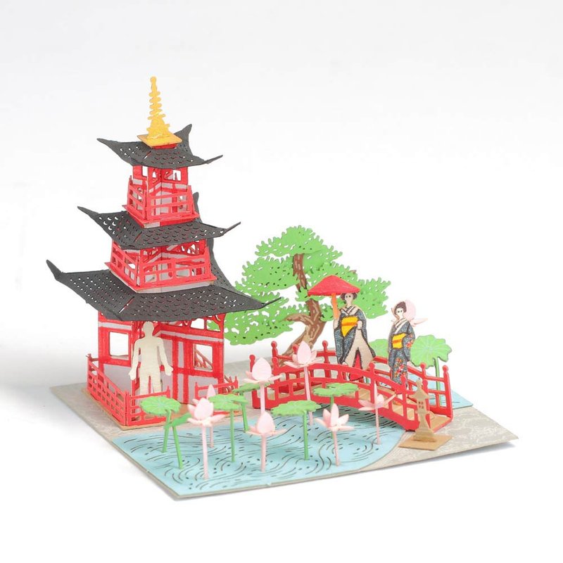 Sanjuunotou - FingerART Paper Art Model with Plastic Box (SJ-512) - งานไม้/ไม้ไผ่/ตัดกระดาษ - วัสดุอื่นๆ สีแดง