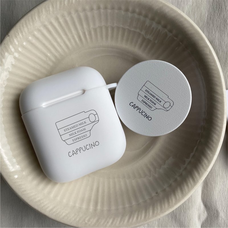 喝杯咖啡/組合 Airpods保護套/氣囊支架 耳-交換禮物 - AirPods/耳機保護套 - 塑膠 多色