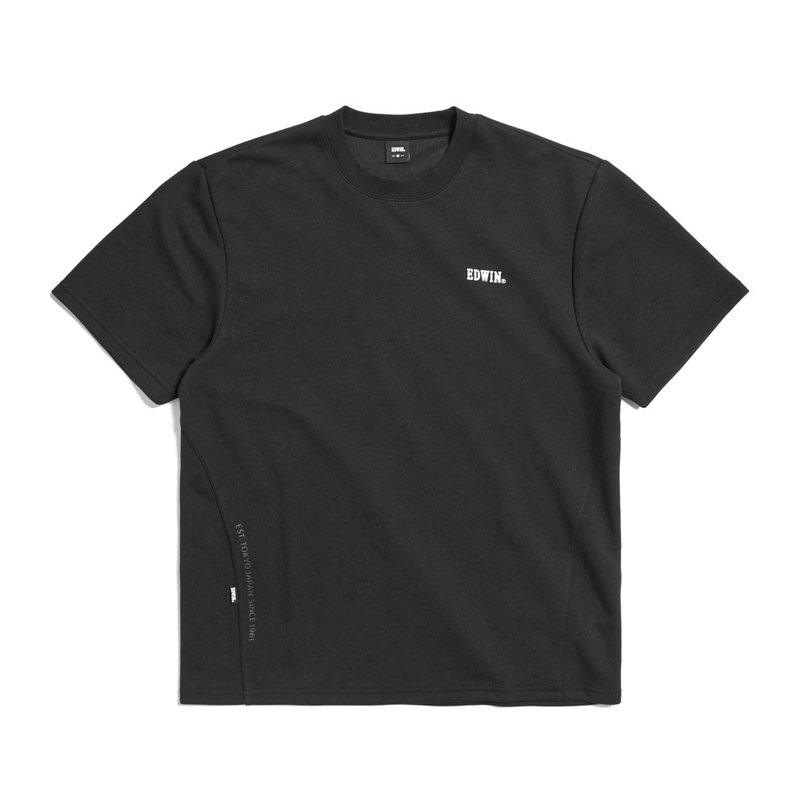 EDWIN Moisture-wicking cut-off wide-fit short-sleeved T-shirt - Men's (black) #Top - Men's T-Shirts & Tops - Cotton & Hemp Black