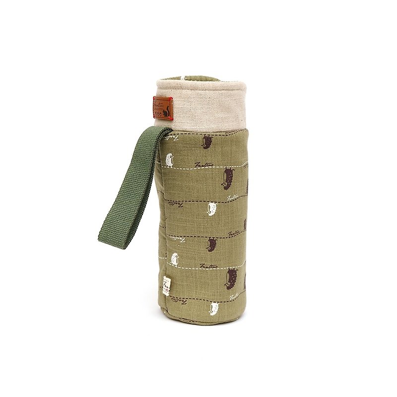 Insulation anti-collision bottle bag - Strolling in the first line - Matcha Green::: Out of print ::: - Beverage Holders & Bags - Cotton & Hemp Green