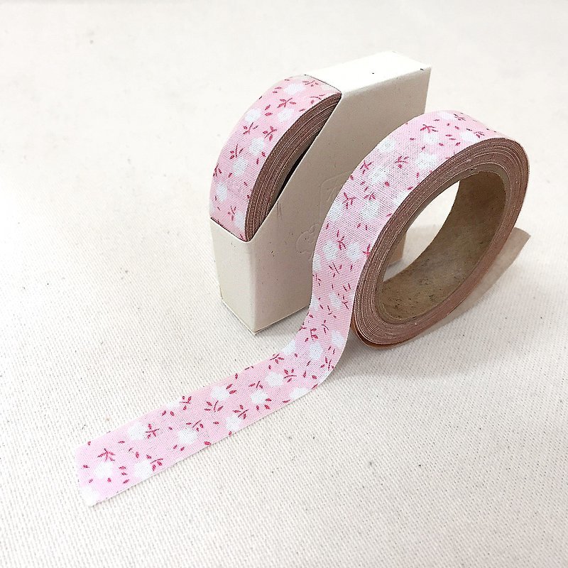 Cloth Tape - Spring Floral [Marshmallow Powder Flower] - มาสกิ้งเทป - ผ้าฝ้าย/ผ้าลินิน สึชมพู