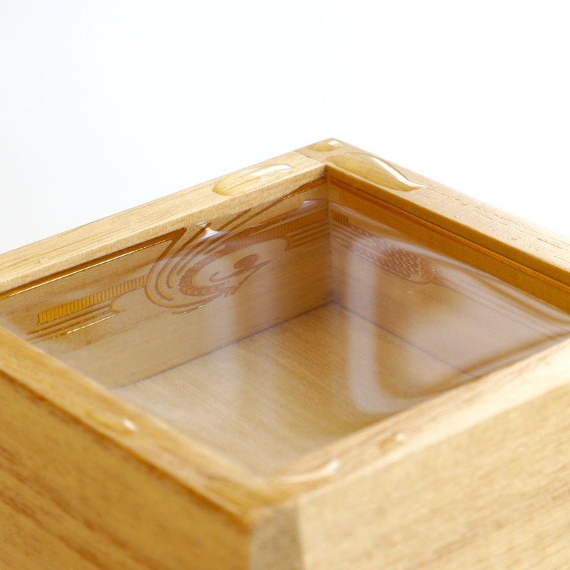 桐の箔押し酒枡 鳳凰 - 碗 - 木頭 金色