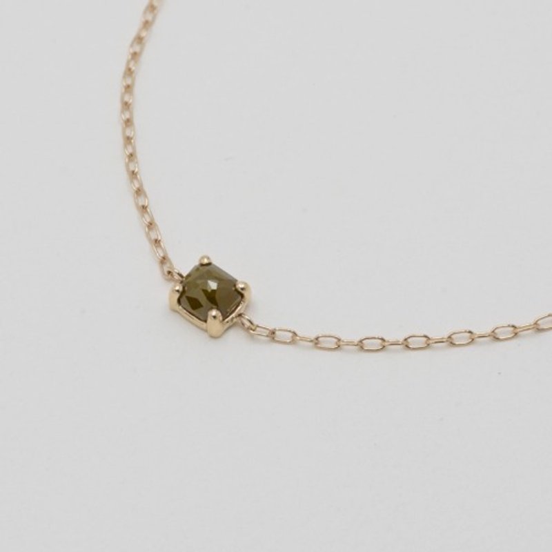Khaki Square Diamond Bracelet - 手鍊/手環 - 寶石 
