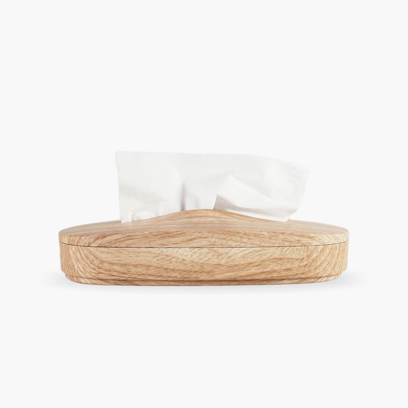 Flexible Tissue Box_Wood Grain - Tissue Boxes - Plastic Brown