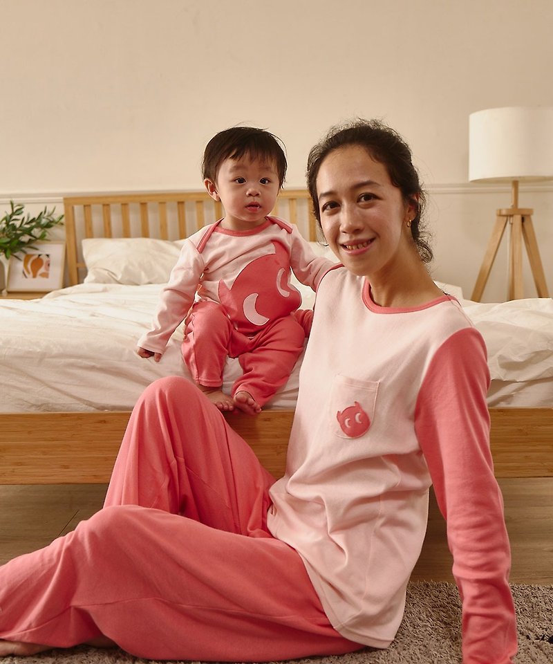 母親節禮盒-有機棉Basic系列-小精靈舒適居家套組 - 女裝 上衣 - 棉．麻 粉紅色