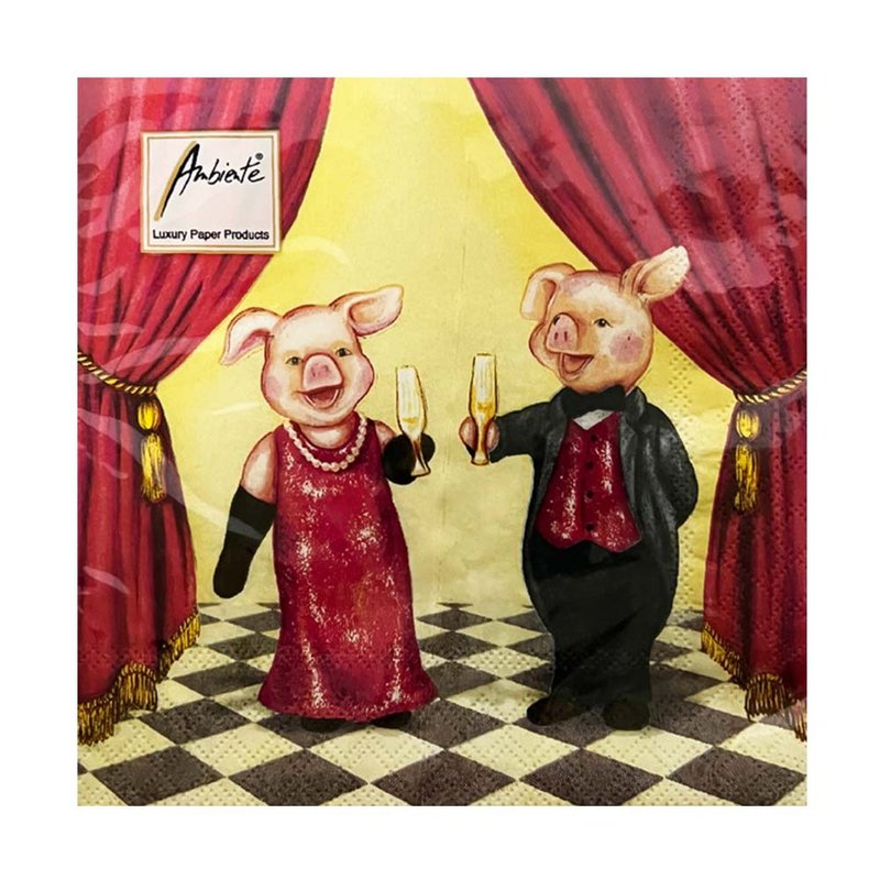 German IHR-33*33cm napkin-wedding pig - Place Mats & Dining Décor - Paper Multicolor