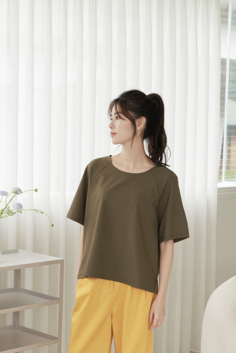 維京人拉克蘭袖短袖上衣-螢火蟲 / T-shirt / 素T - 女 T 恤 - 聚酯纖維 綠色