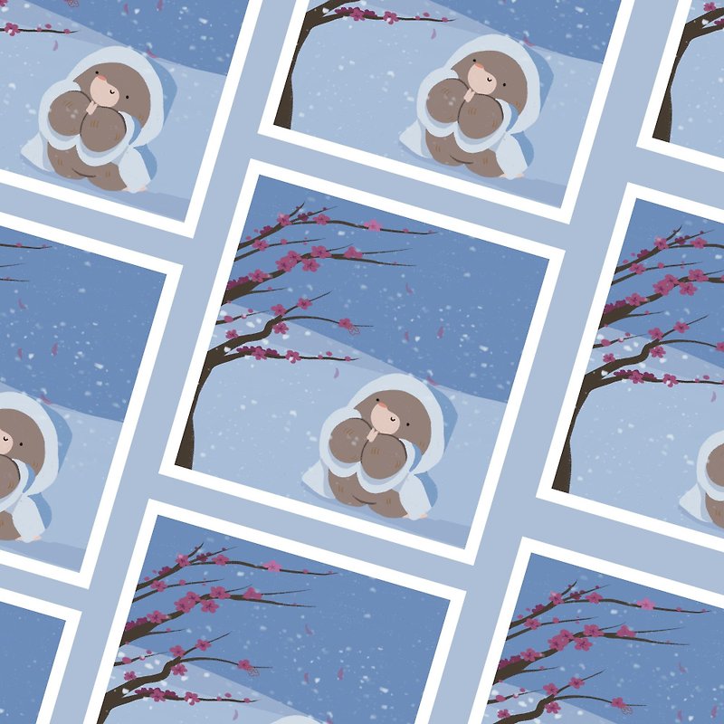 イラストポストカード ～雪の中のジェン・ファンマオ【モール・アマオ】 - カード・はがき - 紙 