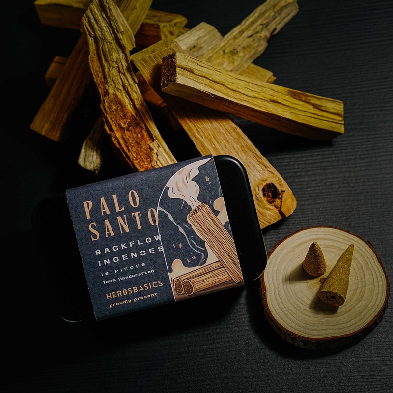 Palo Santo Backflow Incense | Incense holder boxset - Handmade in Hong Kong - น้ำหอม - ไม้ สีนำ้ตาล