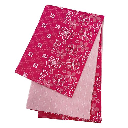 fuukakimono 女性 腰封 和服腰帶 小袋帯 半幅帯 日本製 桃紅色