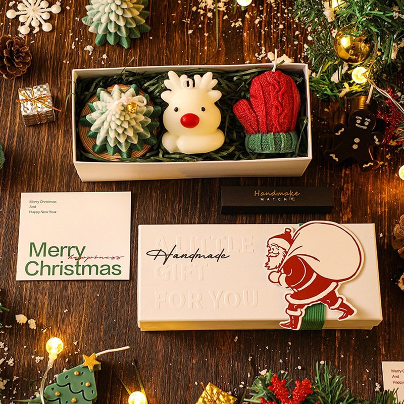 Christmas scented candle gift box - เทียน/เชิงเทียน - ขี้ผึ้ง 