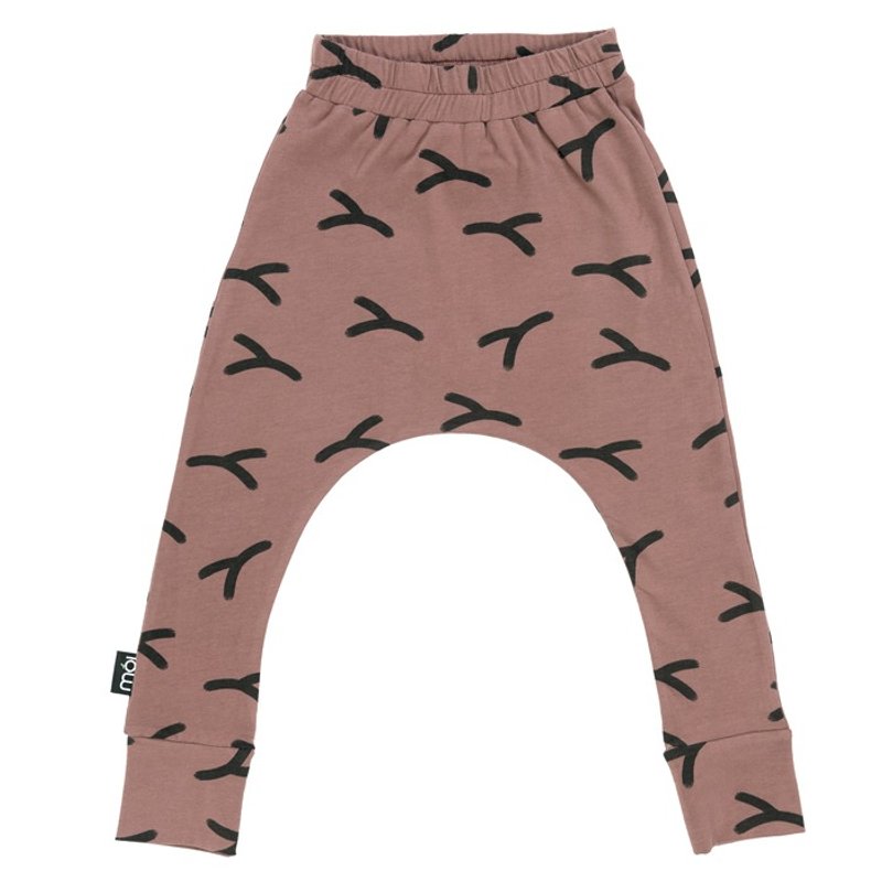 Moi Kids Icelandic organic cotton children's trousers 6M to 12 years old Y-shaped brick - Pants - Cotton & Hemp Pink