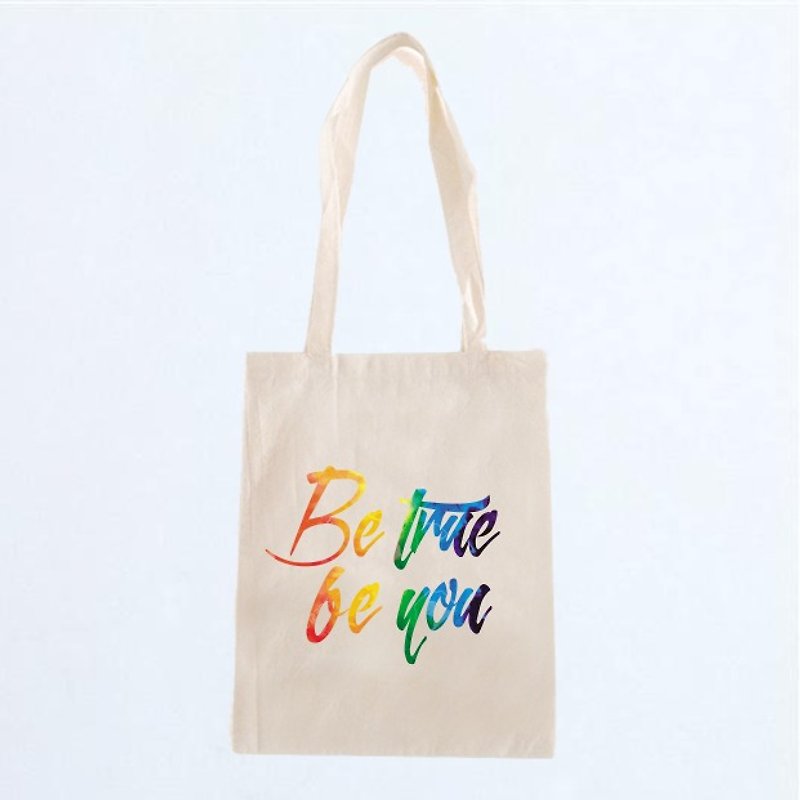 【Rainbow】【Gender Equality】BE TRUE BE YOU Bag/Canvas Bag/Laptop - Messenger Bags & Sling Bags - Cotton & Hemp 