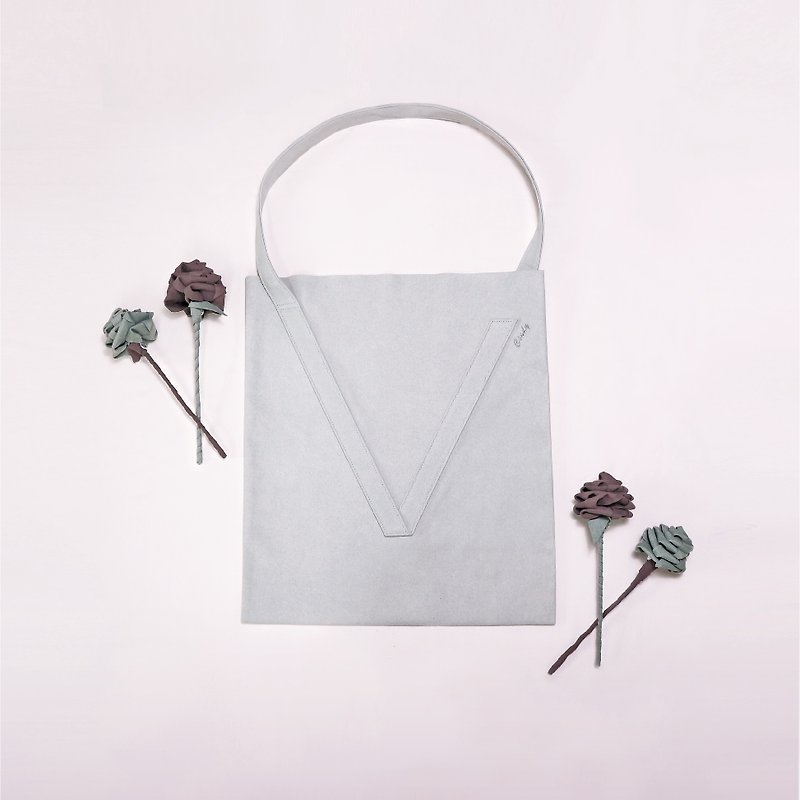 情人節客製化禮物 Vbag 免費繡字 第一色組 - 側背包/斜孭袋 - 聚酯纖維 灰色