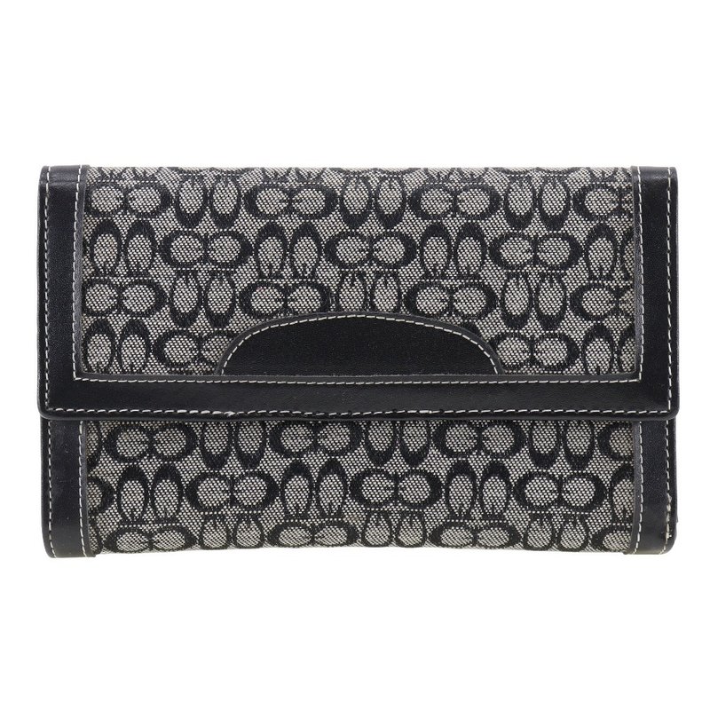 【日本直送】コーチ COACH 二つ折り財布 キャンバス レディース【中古】 - 錢包/皮夾/長短夾 - 棉．麻 藍色