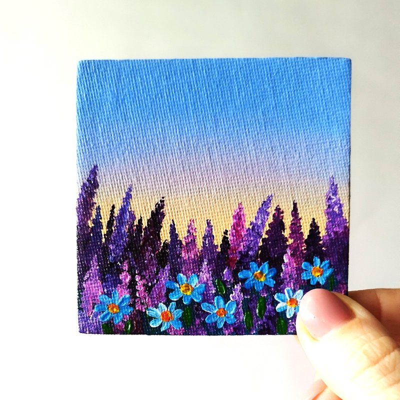 Wildflowers Acrylic Painting Landscape Fridge Magnet - Enhance Your Kitchen - 壁貼/牆壁裝飾 - 壓克力 多色