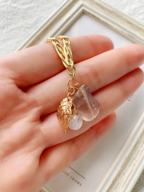 Catherine’s Crystal 紫黃晶磨砂原礦/高品藍暈白月光石 手作設計款能量水晶手鍊